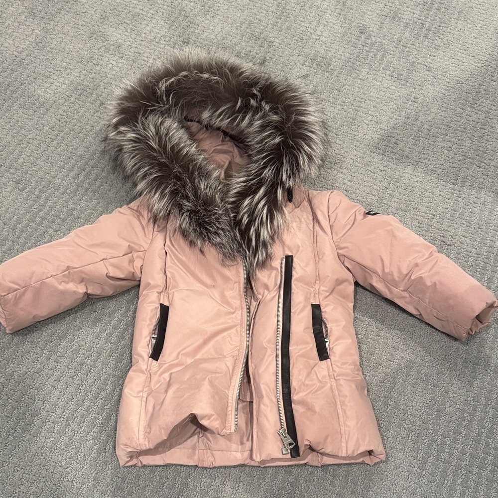 Mackage Pink Jacket with Fur Trim